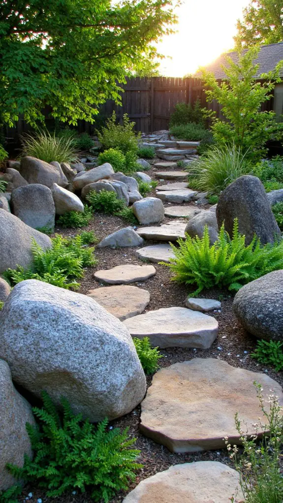 rock garden with succulents