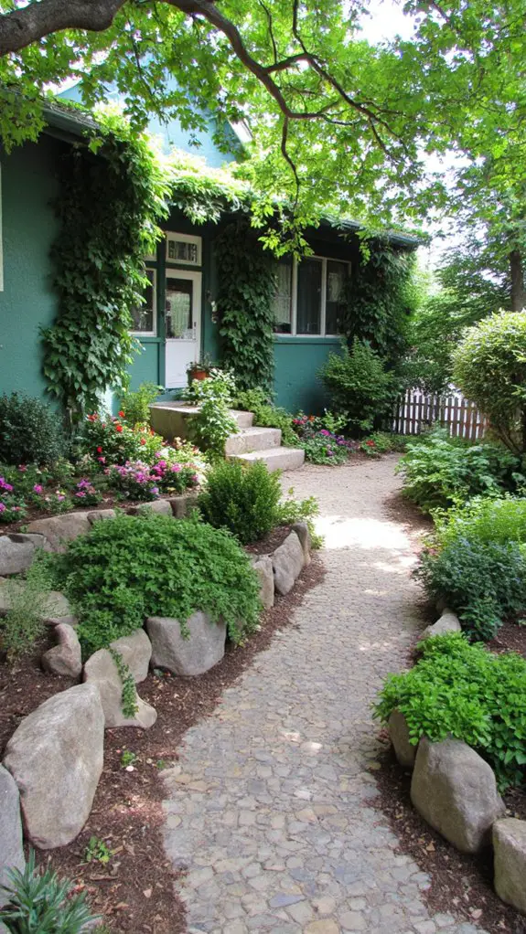 rugged stone complements greenery