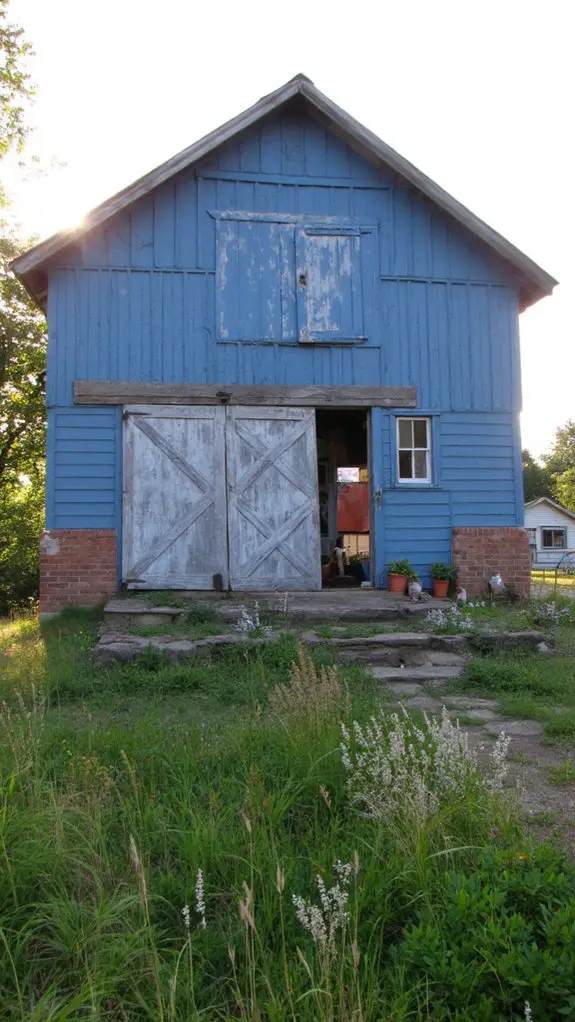 rustic blue farmhouse charm