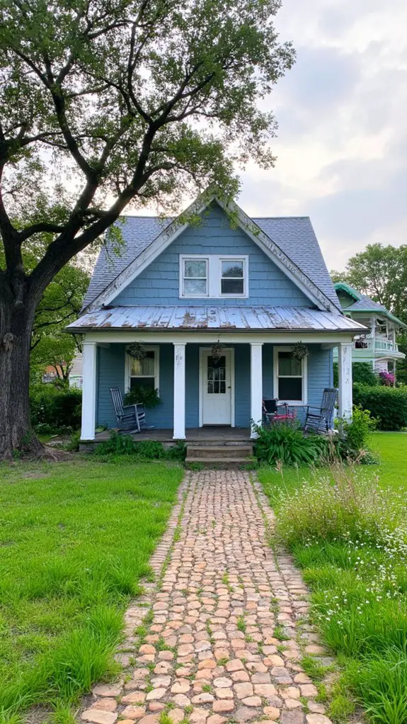 rustic blue farmhouse charm