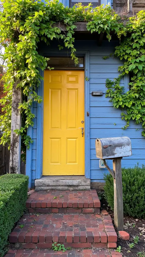 rustic blue honey yellow