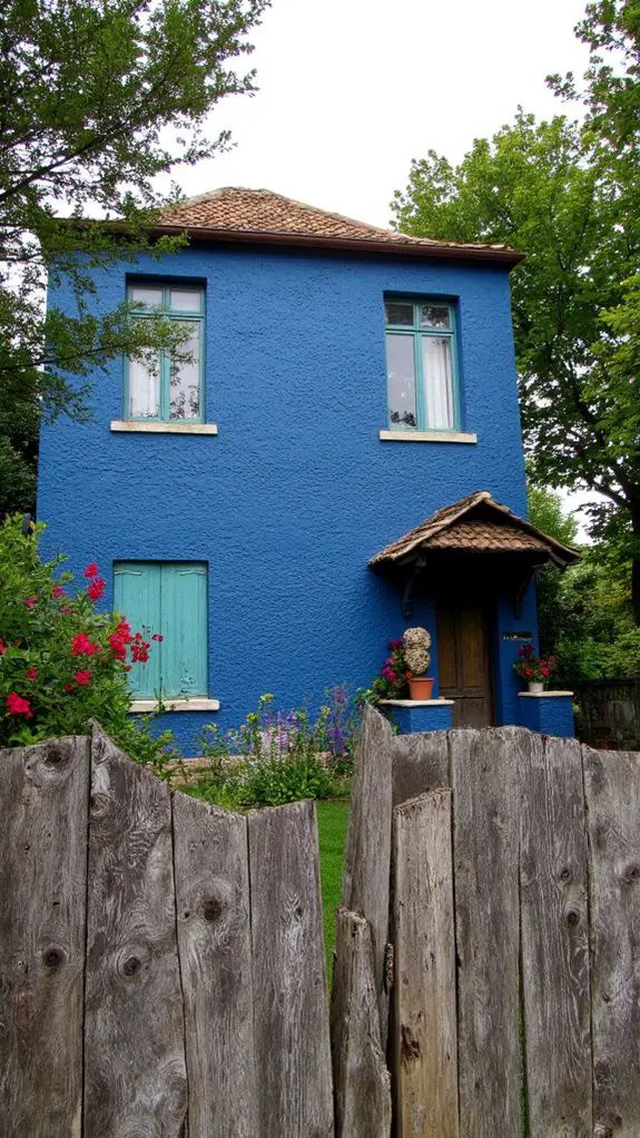 rustic blue textured charm