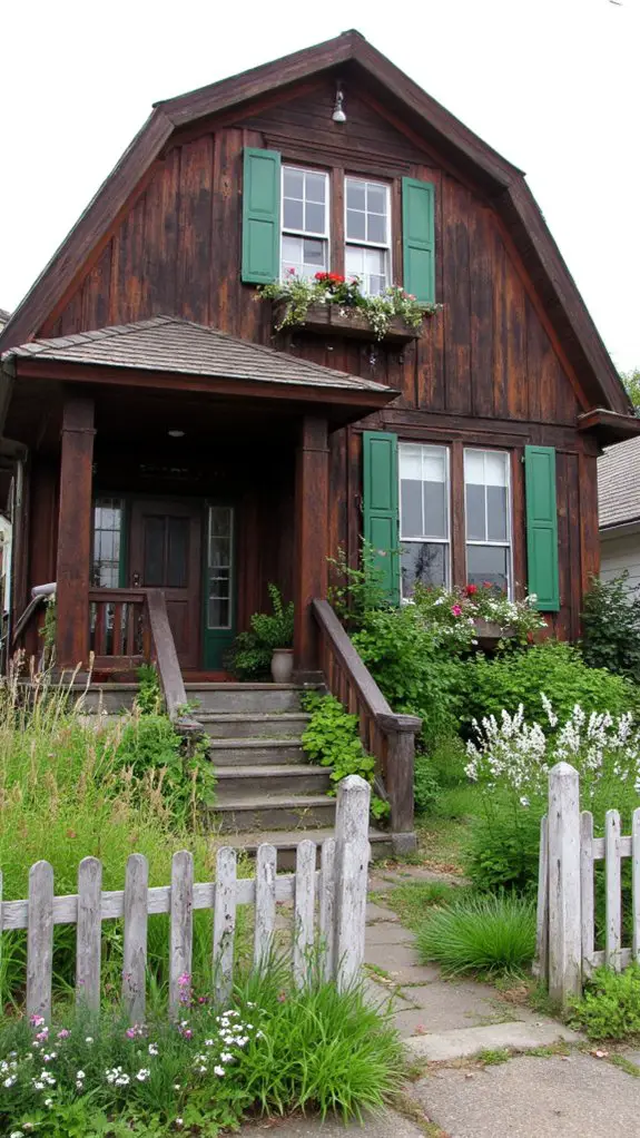 rustic brown vibrant green