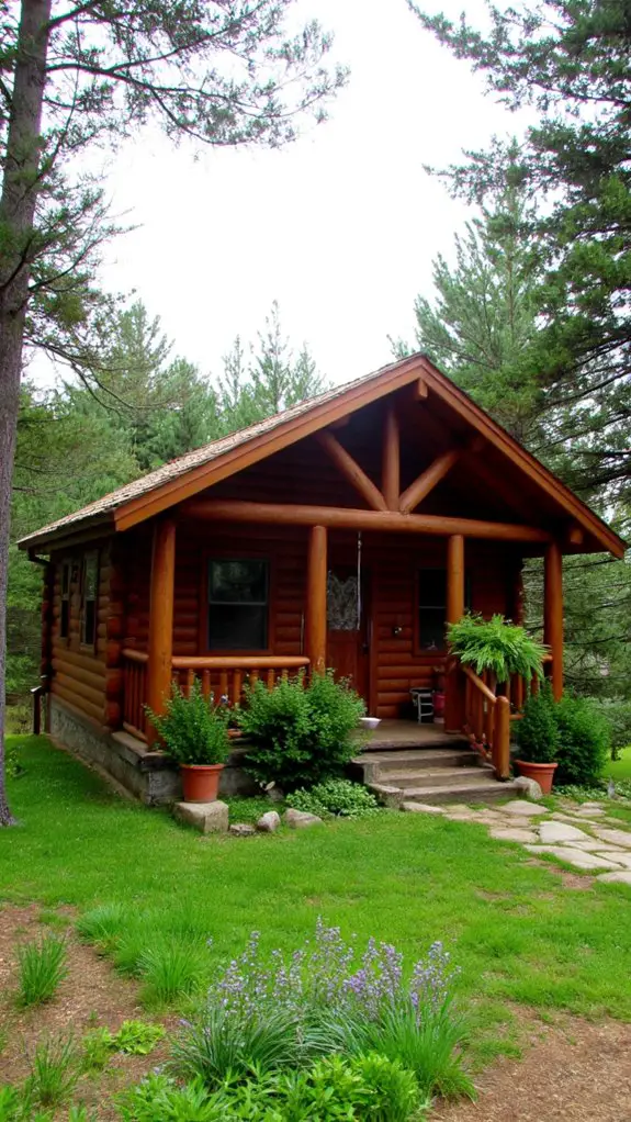 rustic cabin amidst nature