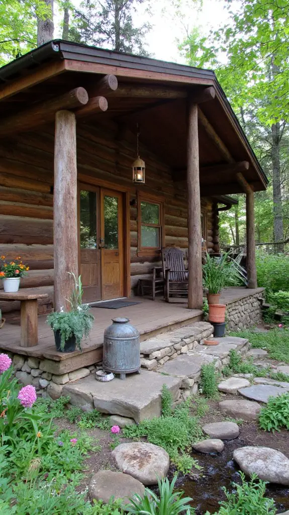 rustic cozy log cabin