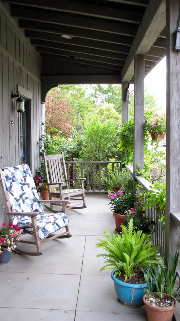 rustic gray beam porch