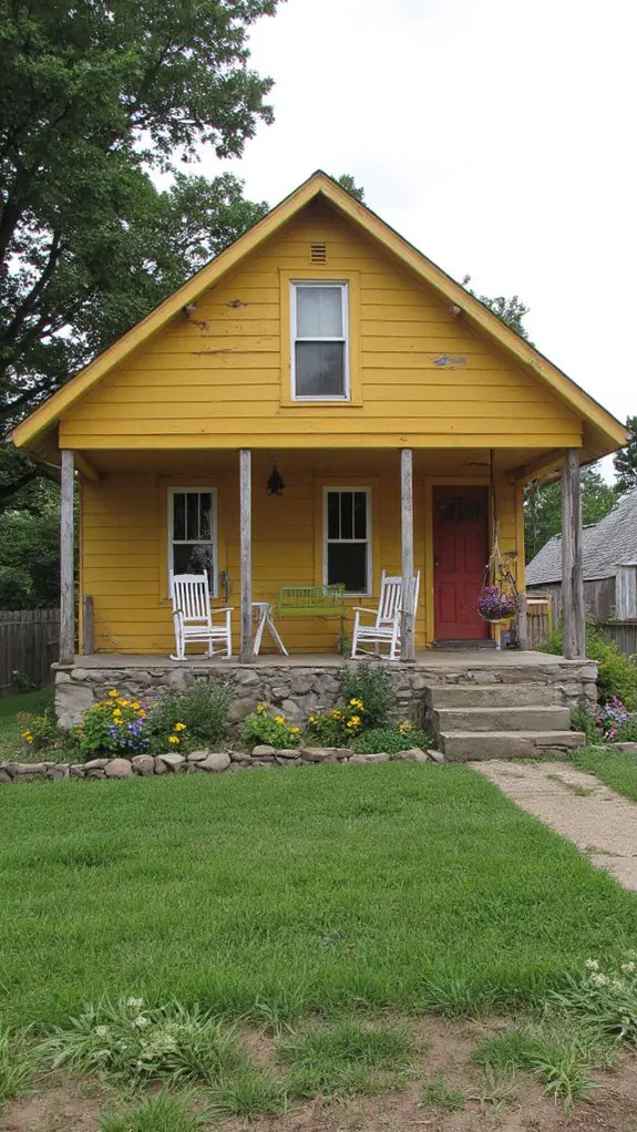 rustic mustard yellow farmhouse