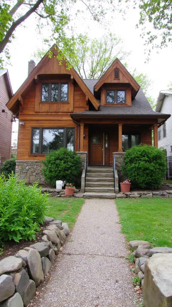 rustic stone accents enhance charm