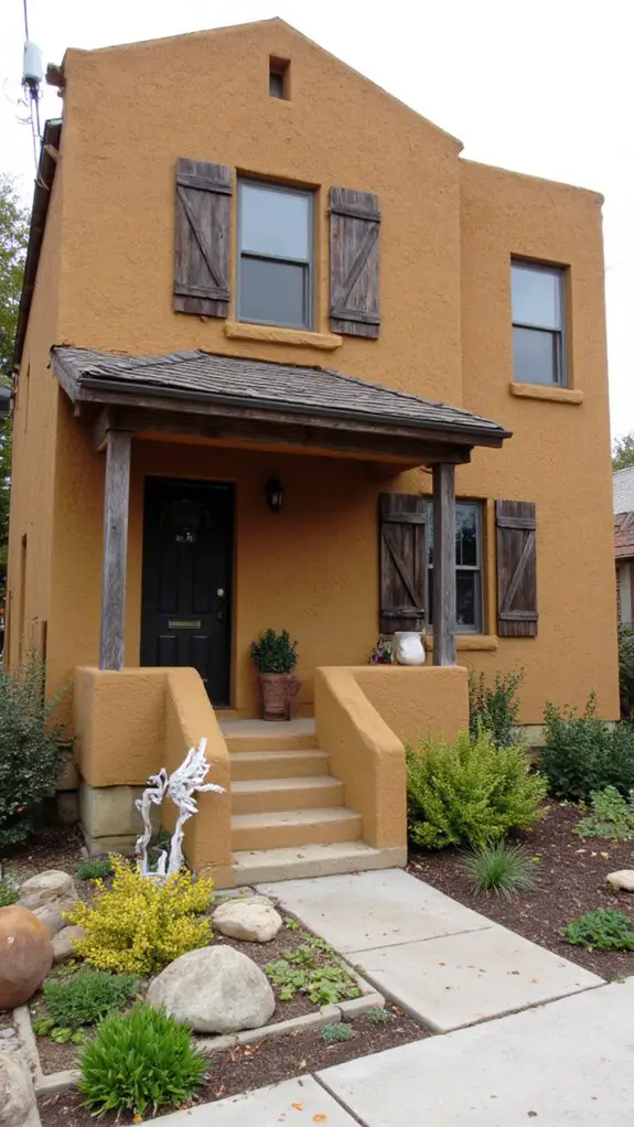 rustic tan and charcoal