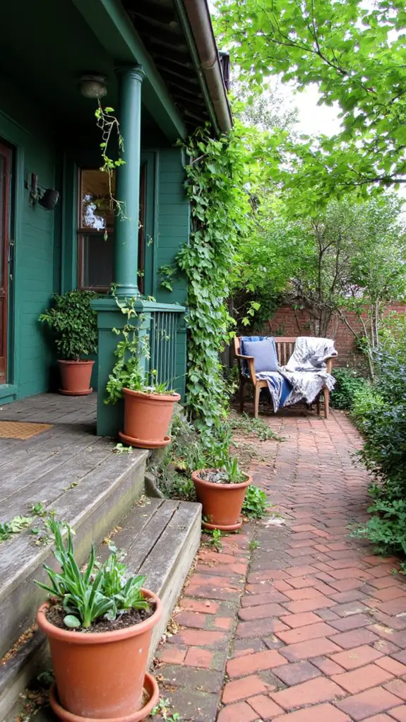 rustic warmth enhances greenery