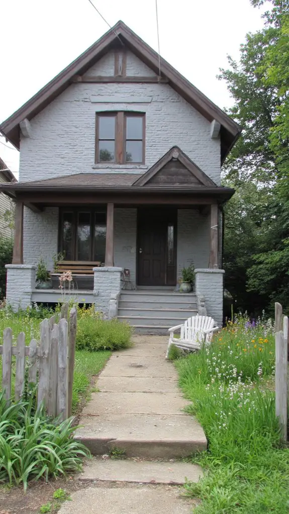 rustic weathered gray brick