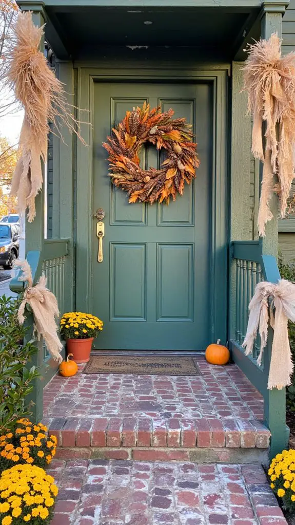 rustic wreath enhances decor