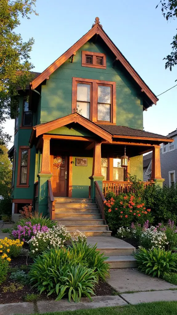 sage exterior with copper