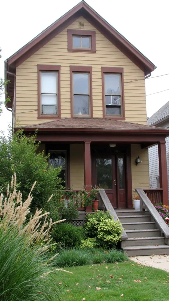 sandy tan with espresso accents