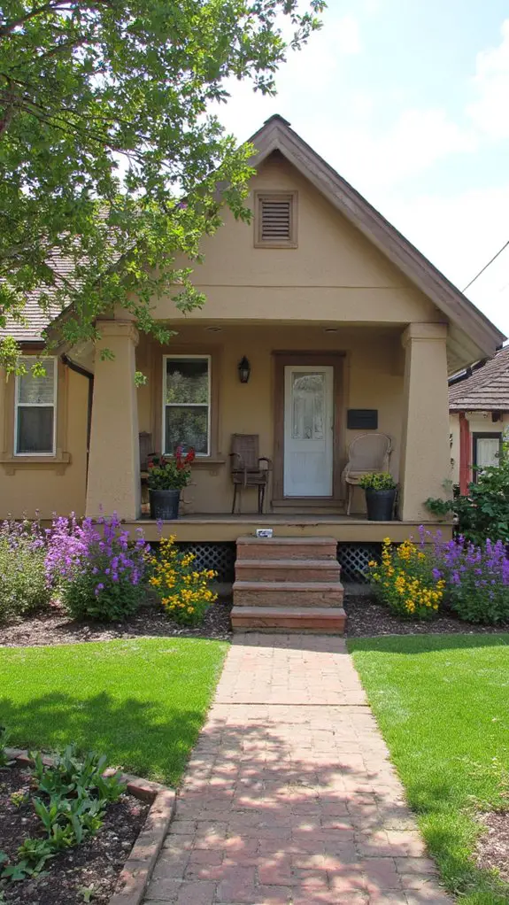 sandy taupe vibrant flowers
