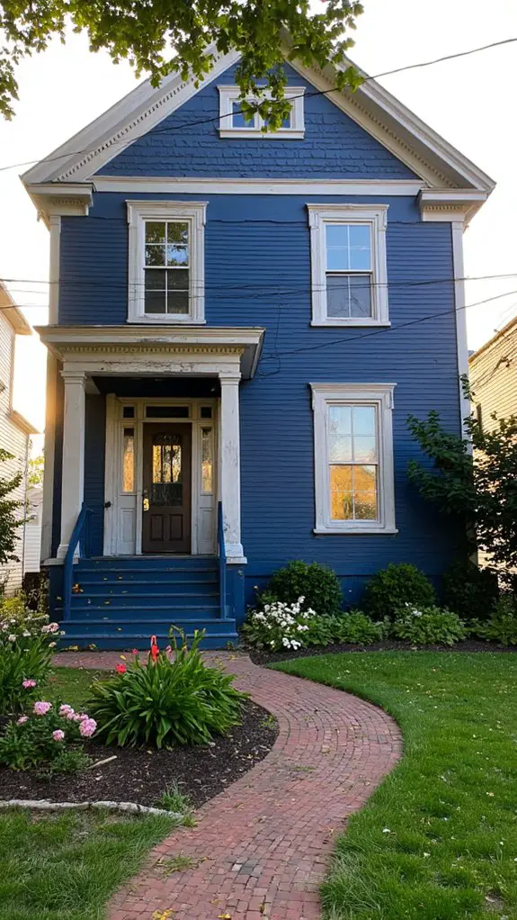 sapphire blue with silver