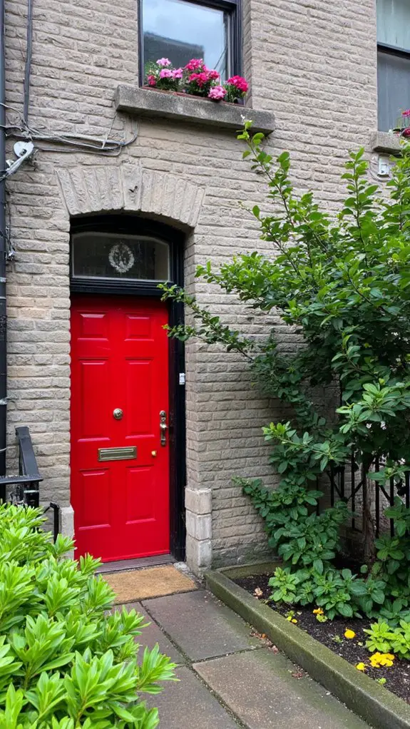 scarlet door adds sophistication