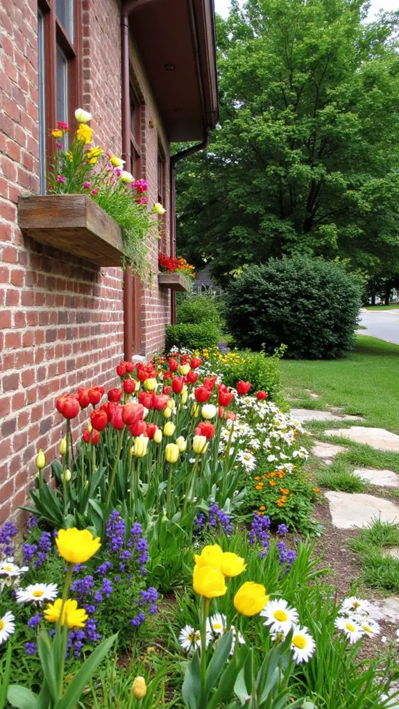 seasonal blooms for contrast