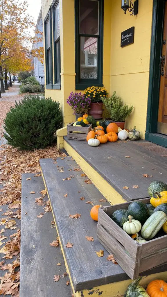 seasonal decorative gourd display