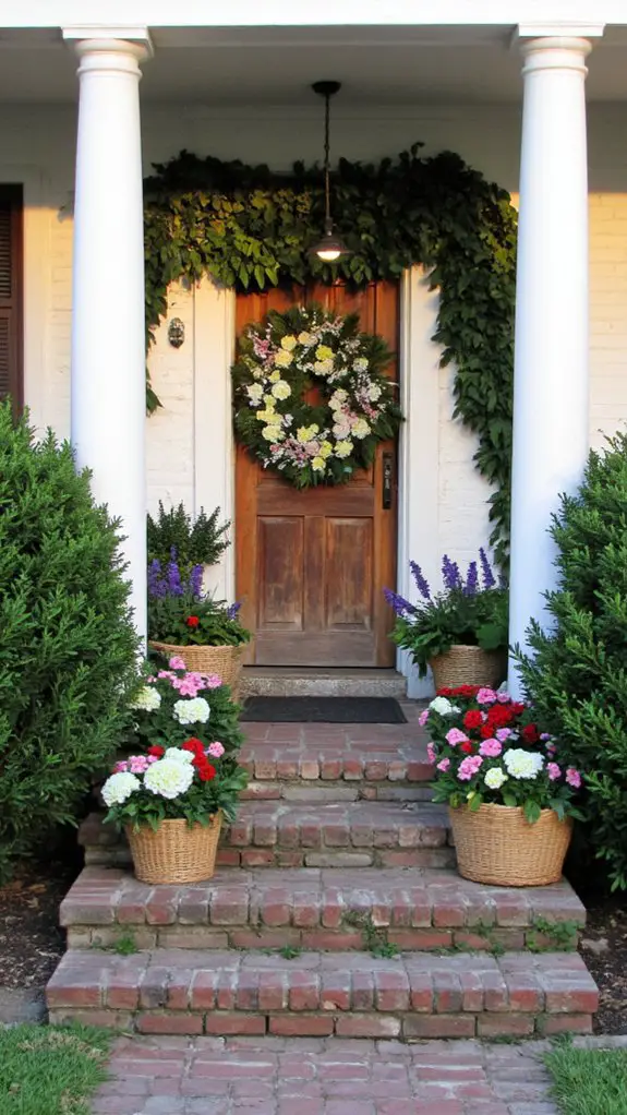 seasonal floral porch decor