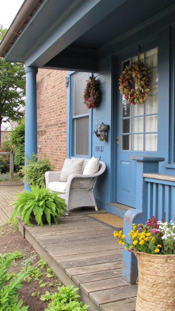 seasonal wreaths enhance entrance