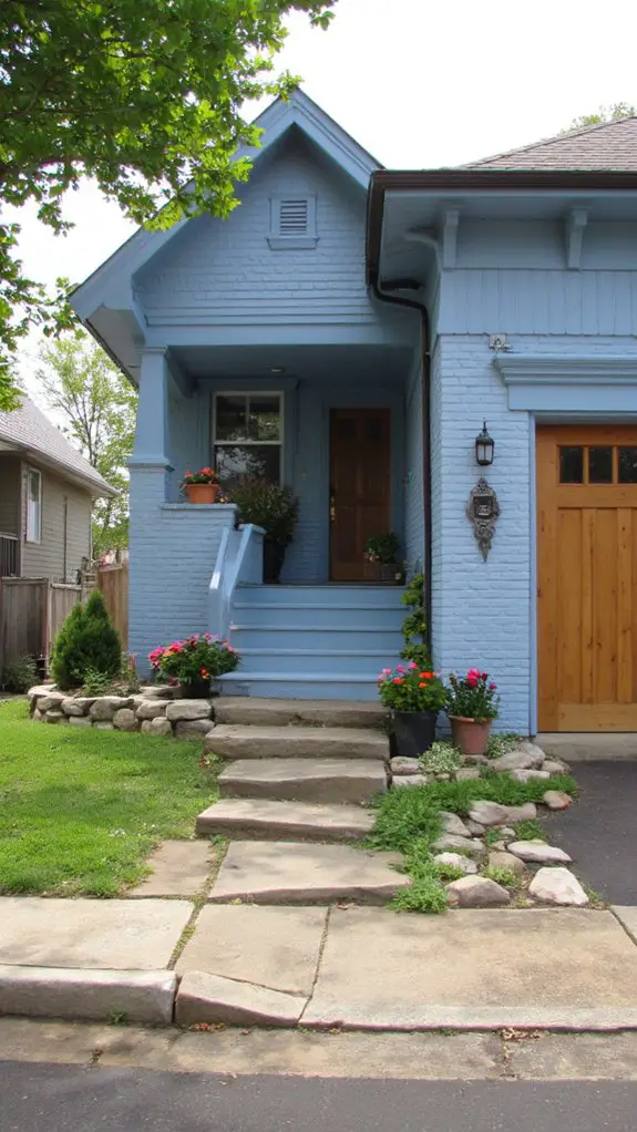 serene blue and wood