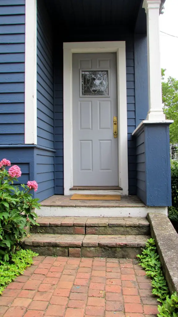 serene gray door entrance