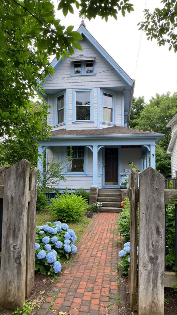 serene grey and blue