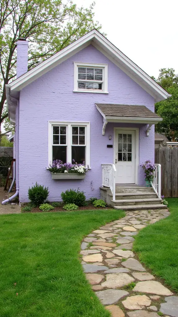 serene lavender and white