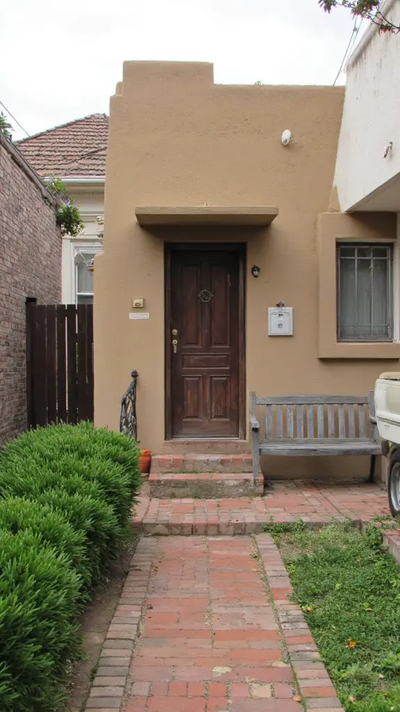 serene taupe and white