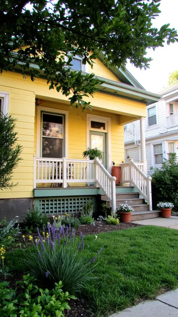 serene yellow and green