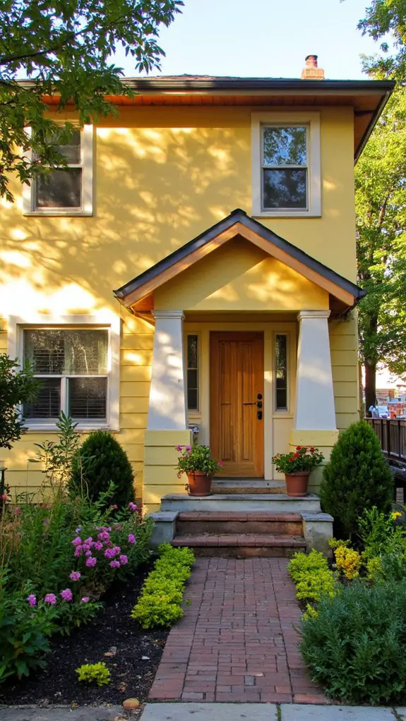 serene yellow and wood