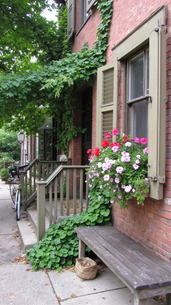 shutters with integrated planters