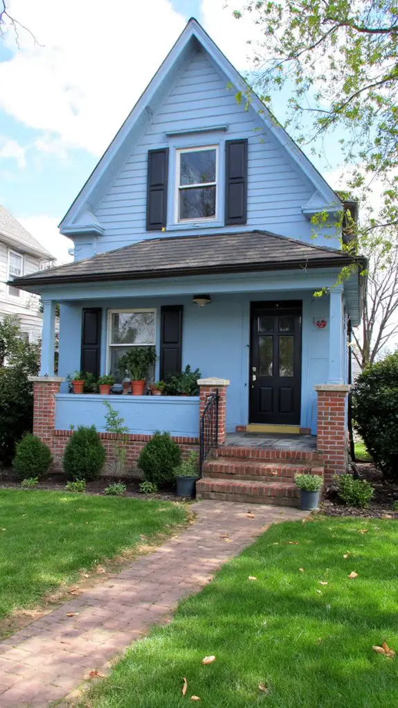 sky blue and black contrast