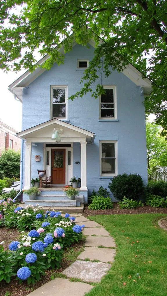 sky blue house exterior