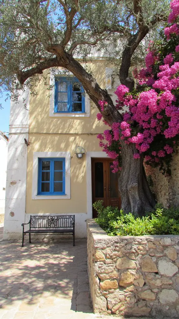 sky blue window frames