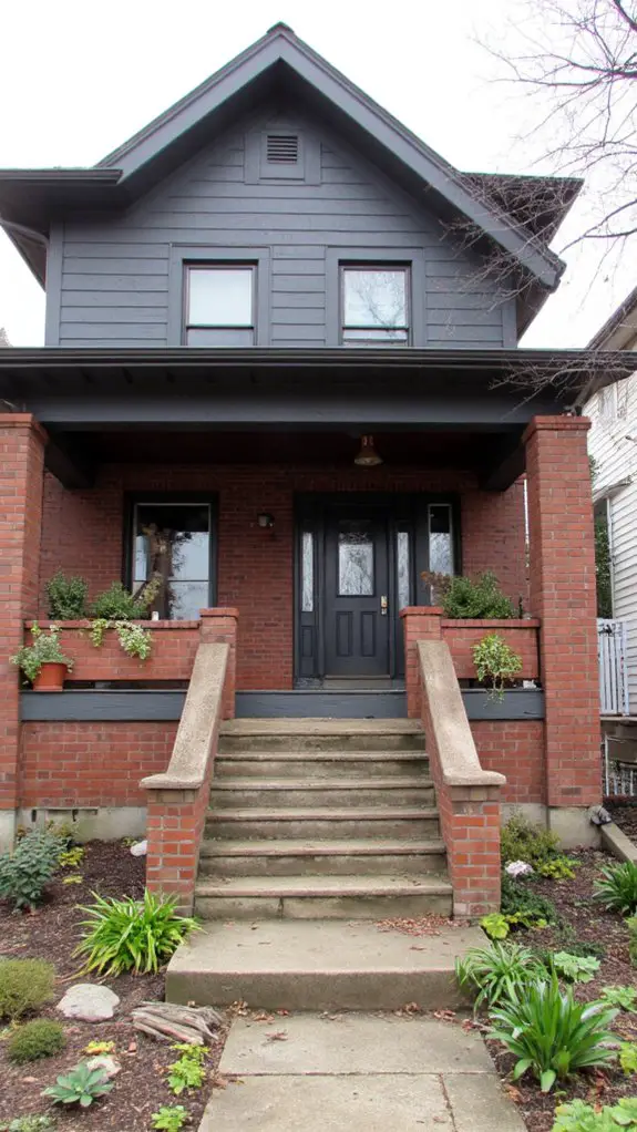 slate gray and brick