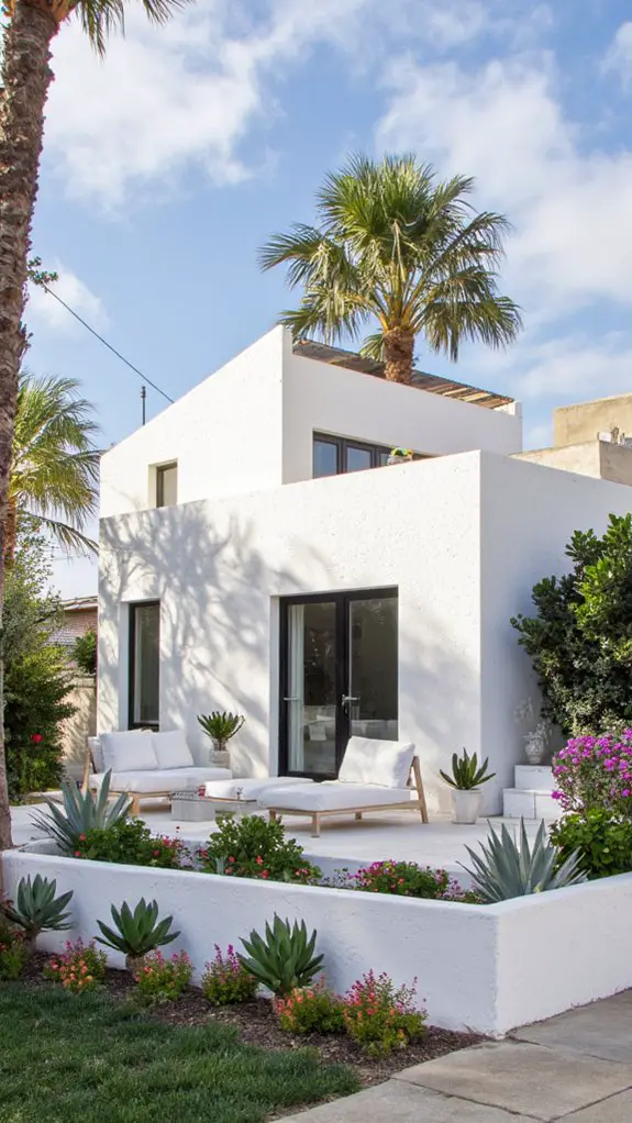 sleek all white beach house