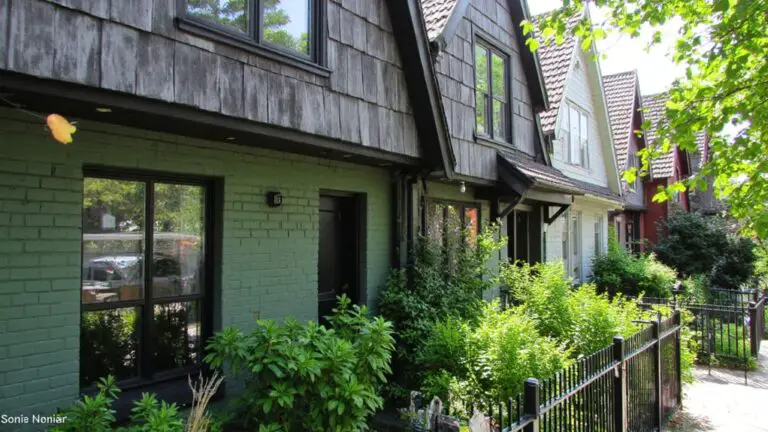 sleek black windowed houses