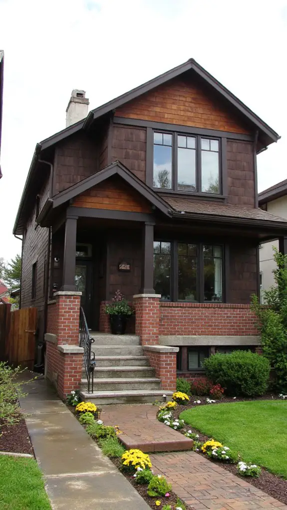 sleek brown and red brick