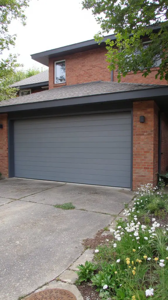 sleek gray garage door