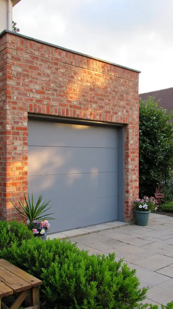 sleek gray garage door