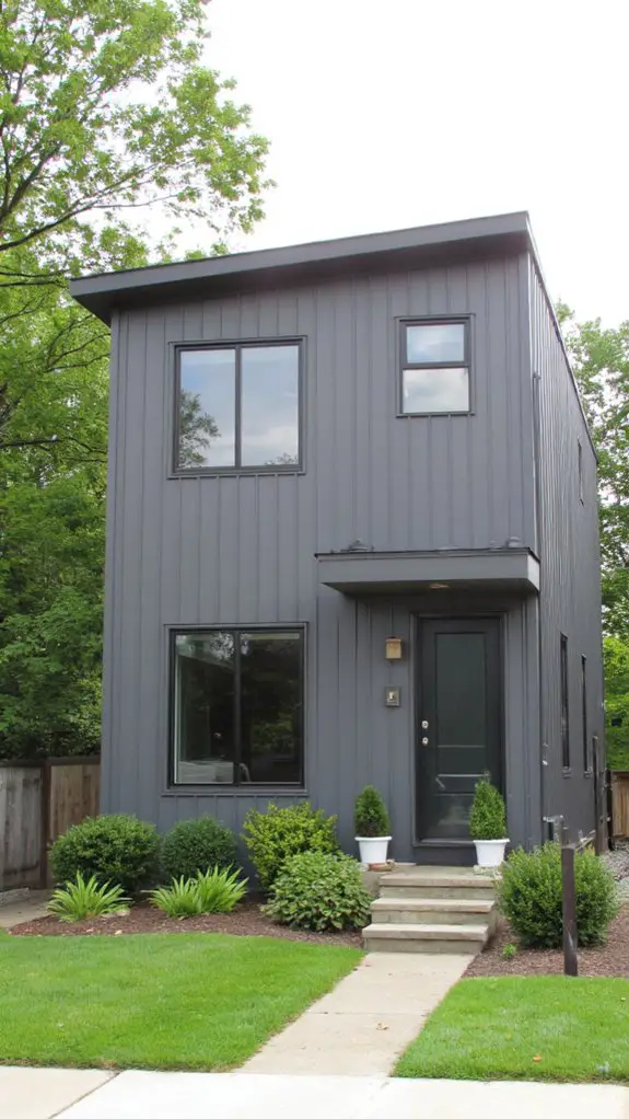 sleek gray metal siding