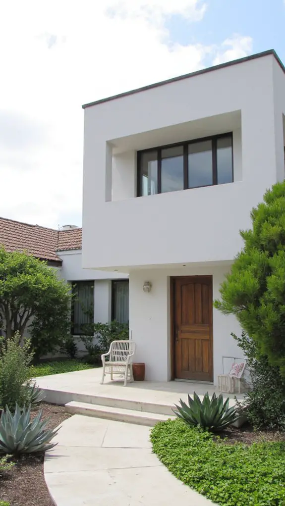 sleek light gray facade