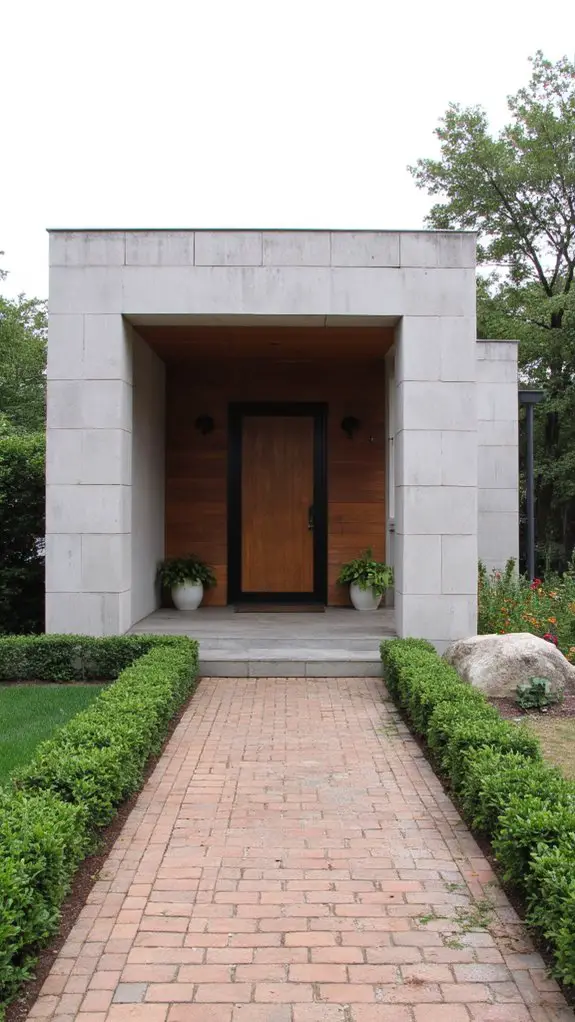 sleek minimalist outdoor entrances