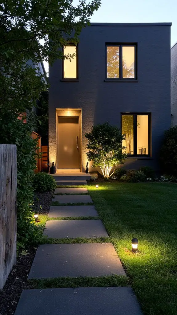 sleek minimalist outdoor lighting