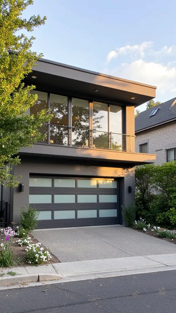 sleek modern gray garage door