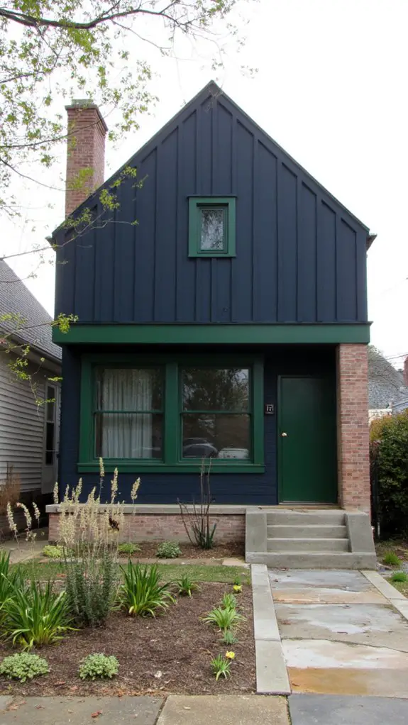 sleek navy and green elegance