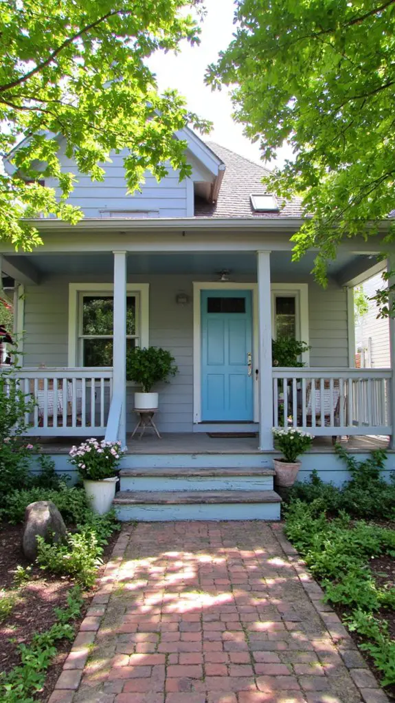 soft blue exterior accents