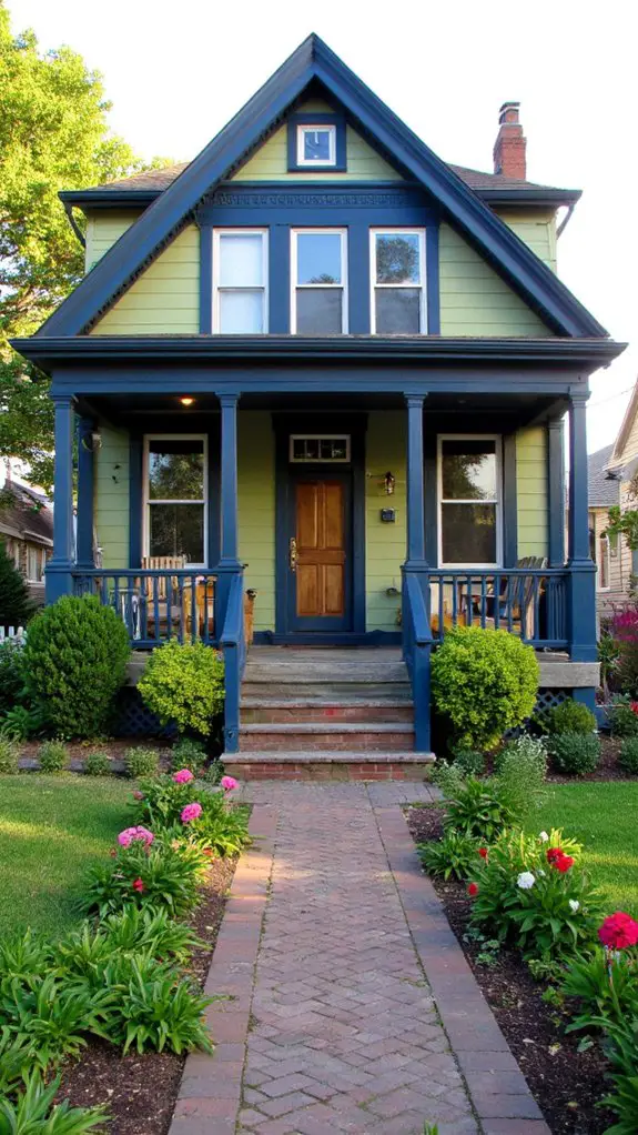 soft green navy accents